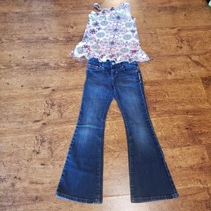 Girls Size 7 Red, White, & Blue Tank & Jeans